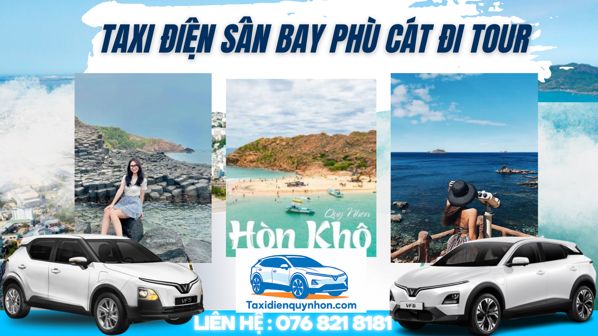 Taxi điện sân bay Phù Cát đi tour
