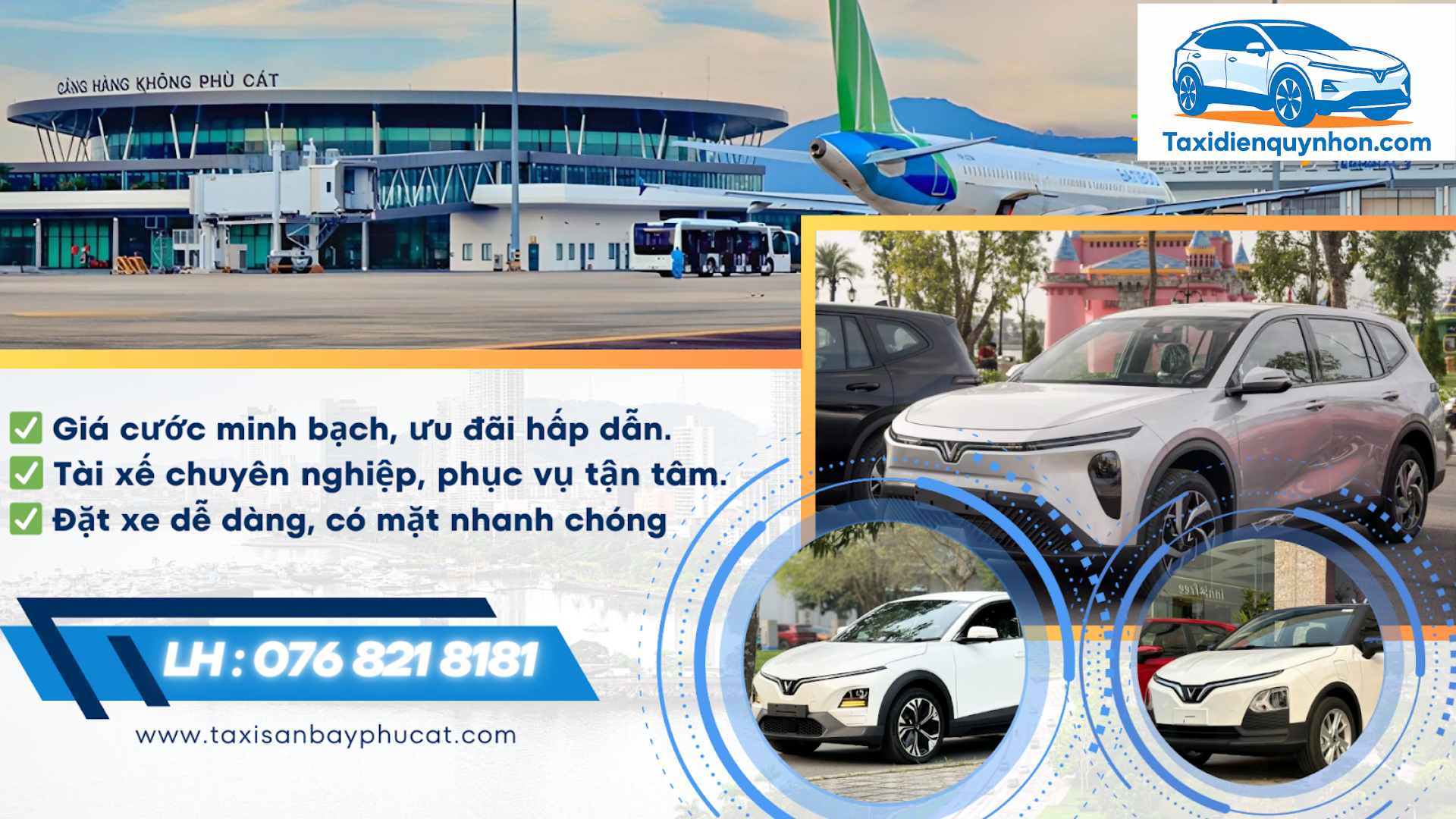 Taxi điện sân bay Phù Cát đi An Lão