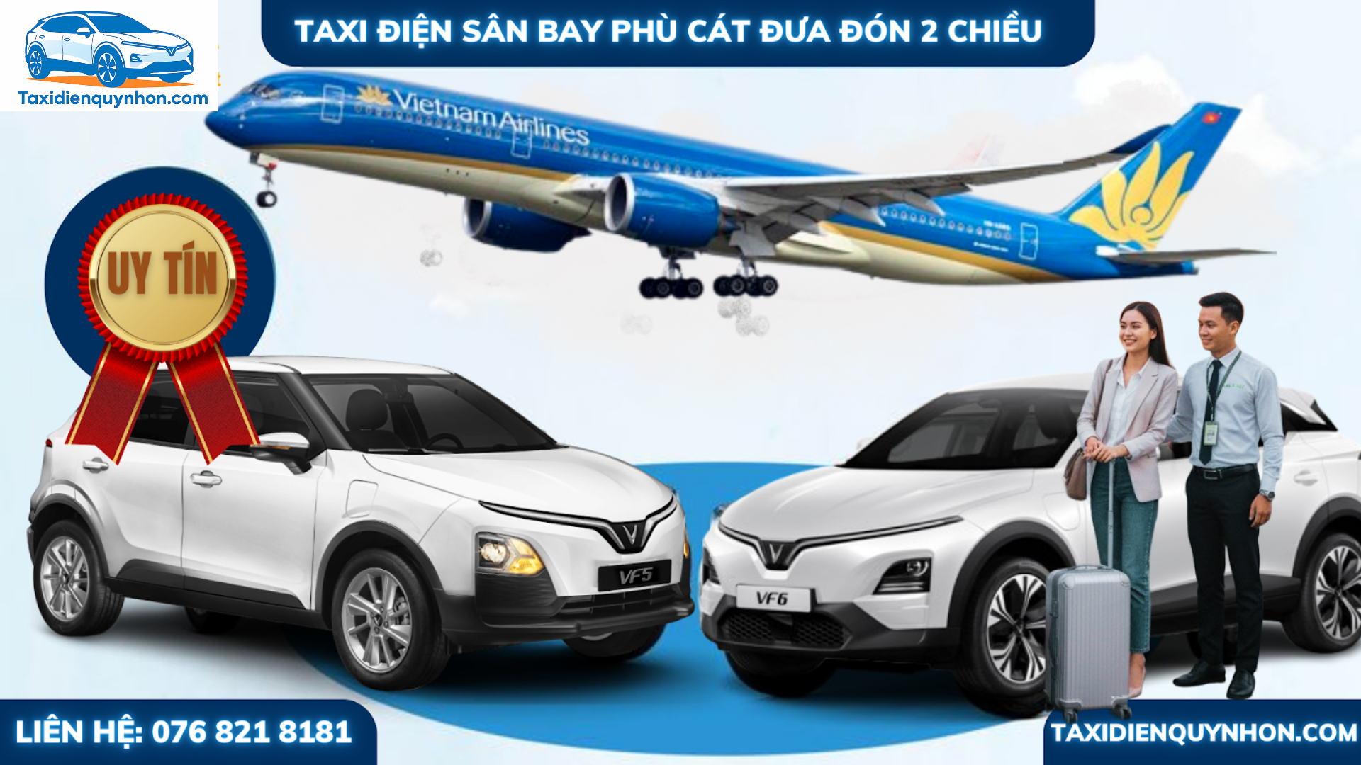 Taxi điện sân bay Phù Cát đưa đón 2 chiều