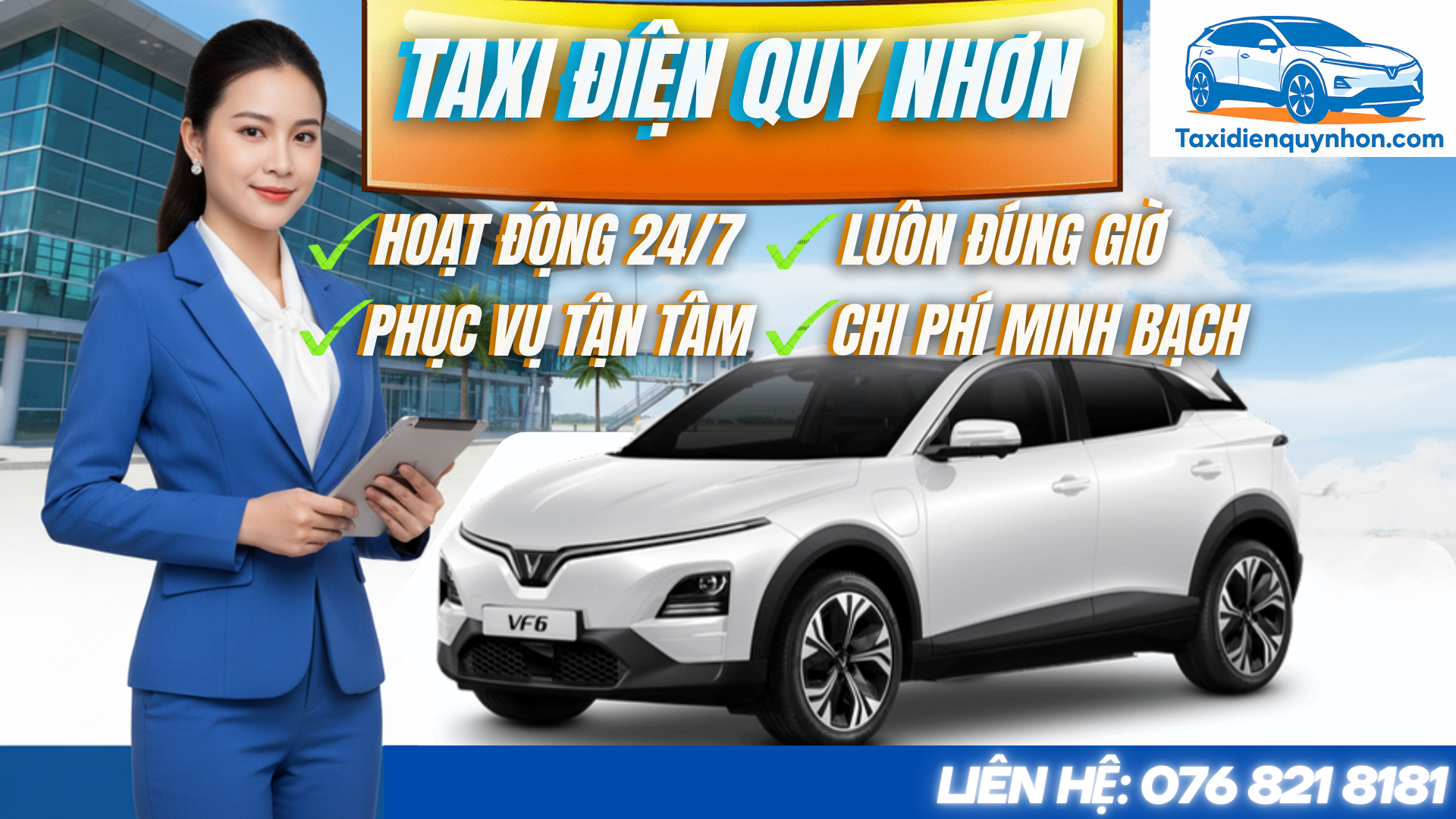 Tại sao nên chọn taxi điện sân bay Phù Cát đi Vĩnh Thạnh