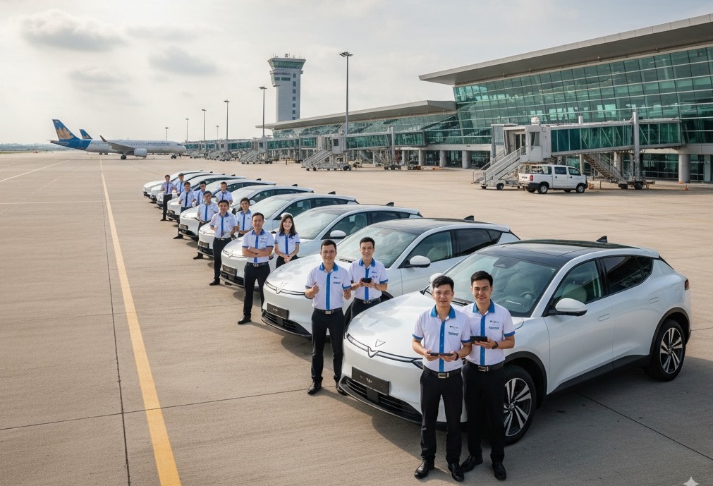 Trải nghiệm đưa đón hiện đại với xe Taxi điện sân bay Phù Cát 5 đến 7 chỗ